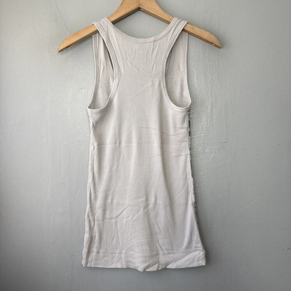 Decree Tank Top Size Medium Gray Ribbed Silver Studded Coquette Y2K Fairy Grunge - Picture 4 of 8